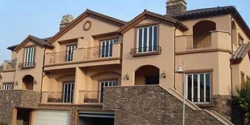 在農(nóng)村小別墅用真石漆裝修外墻，效果圖美絕了